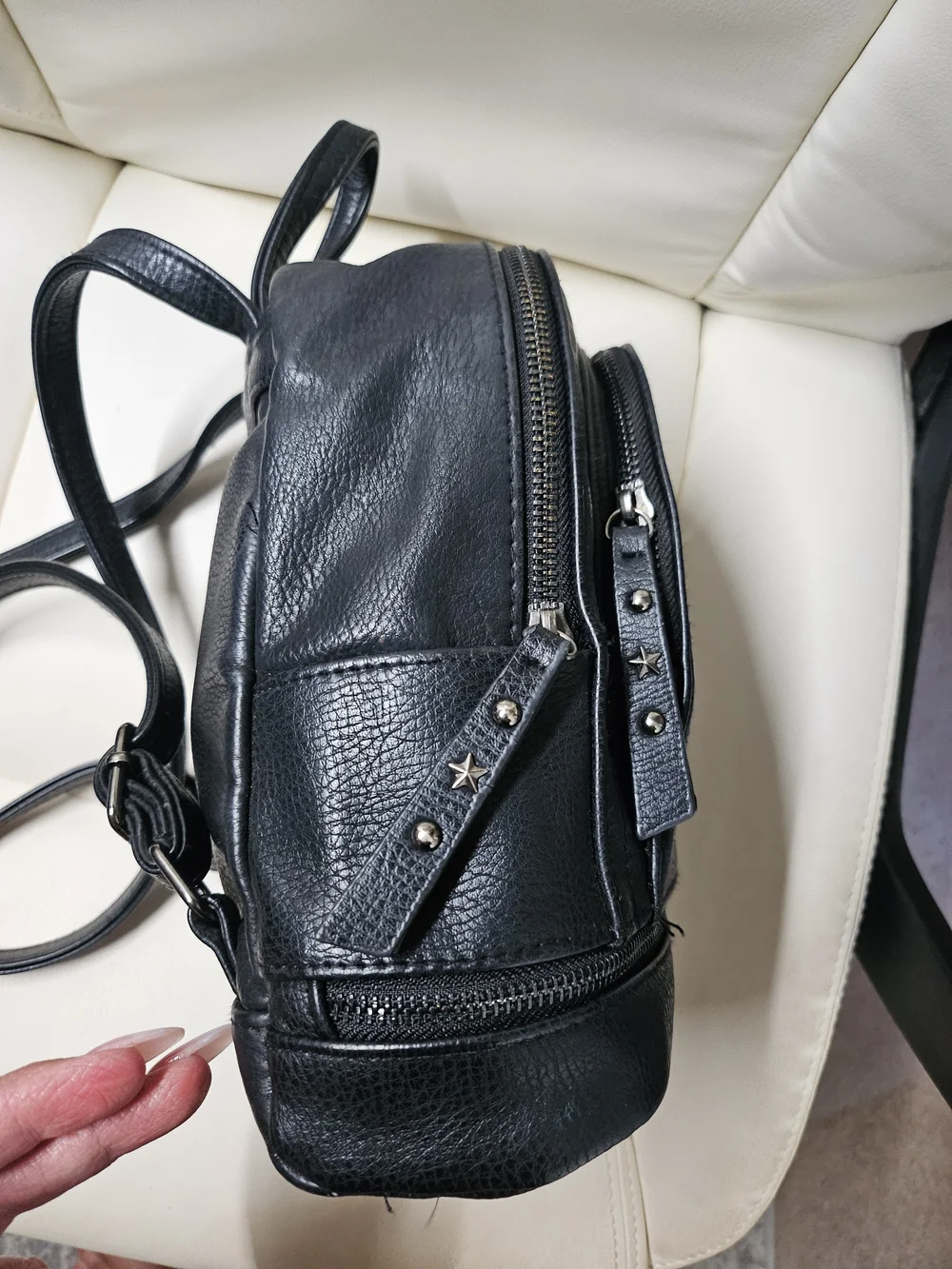 Mudd Black Leather Mini Backpack